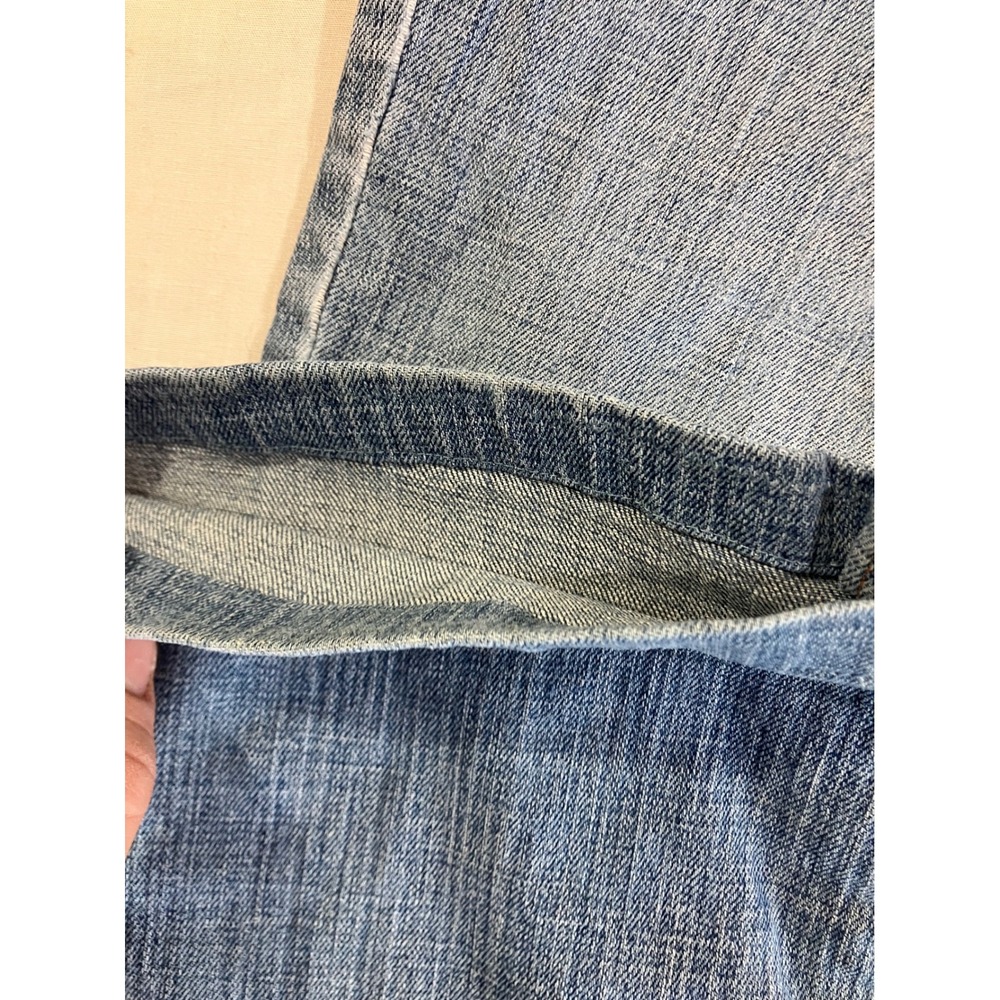 Eddie Bauer Womens Straight Leg Jeans Medium Wash Blue Stretch Denim Sz 8 Hemmed - Picture 9 of 14